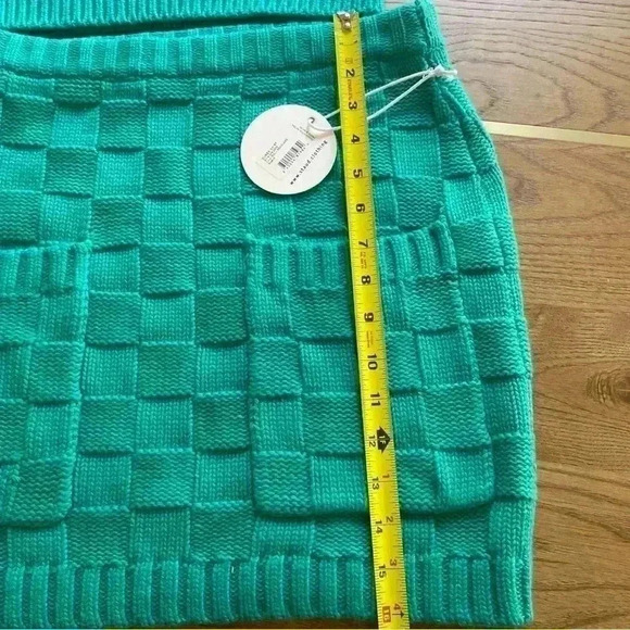 STAUD Matching Set Dunes Checkered Mini Skirt Sweater Vest Sleeveless Top M $390 - Picture 11 of 13